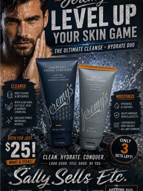 Jeremy’s Charcoal Facial Cleanser and Facial Moisturizer for HIM